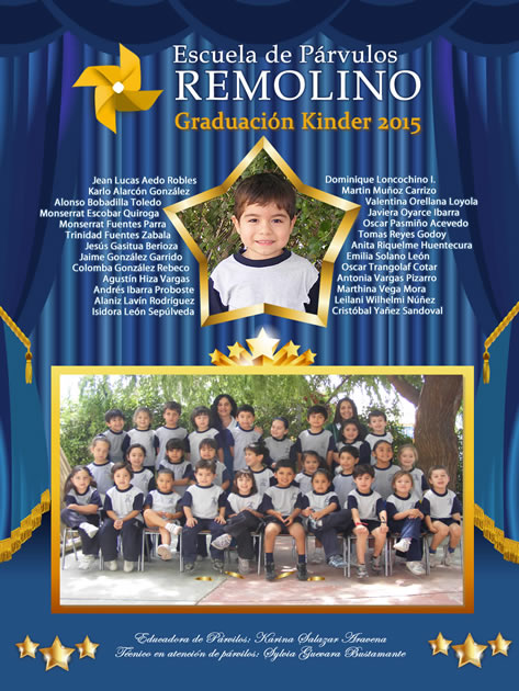 Modelo de cuadro de graduación personalizado para jardín infantil